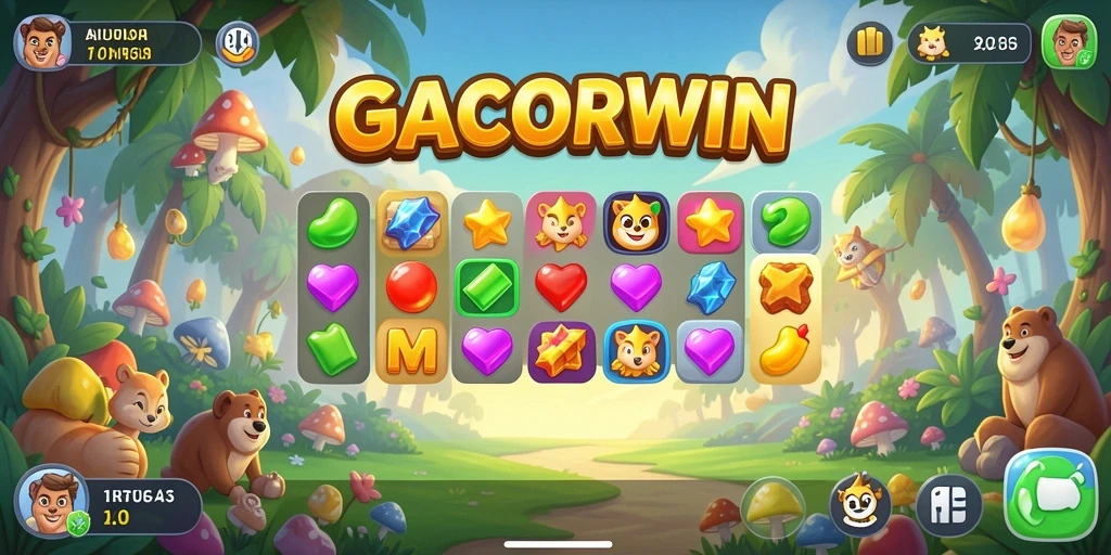 Tampilan gameplay GACORWIN yang seru dan penuh warna.