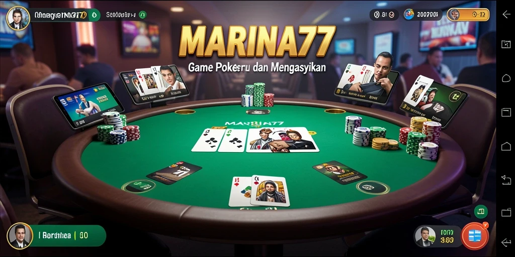 Tampilan seru saat bermain Poker di MARINA77.