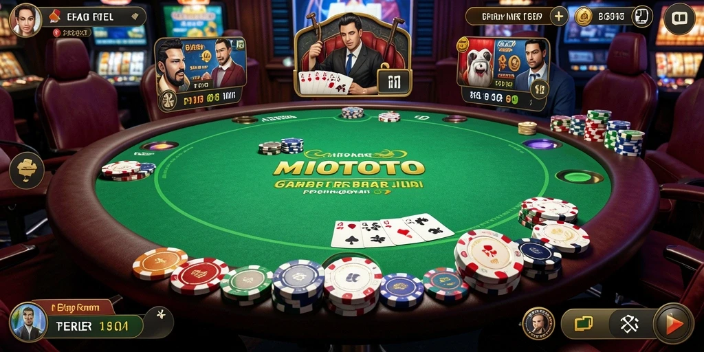 Tampilan gameplay poker yang mendebarkan di MIOTOTO.