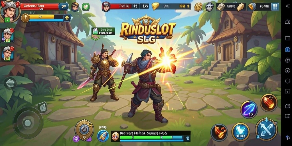 Tangkapan layar utama RINDUSLOT memperlihatkan intensitas gameplay SLG yang menarik.