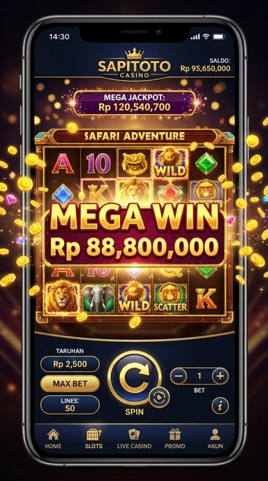 Screenshot aplikasi sapitoto dengan berbagai kategori aplikasi.